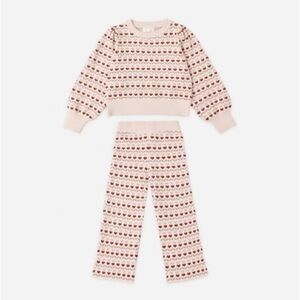 Rylee + Cru Girls' Jacquard Knit Sweater & Pants Set